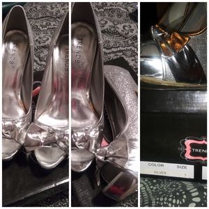 Silver heels size 7